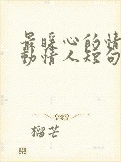 最暖心的情话打动情人短句