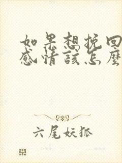 如果想挽回一段感情该怎么办呢