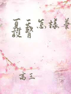 夏天怎样养肾和护肾