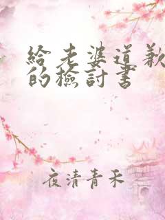 给老婆道歉认错的检讨书