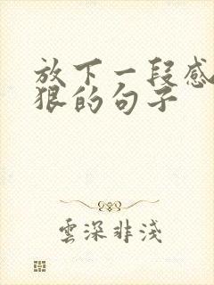 放下一段感情最狠的句子