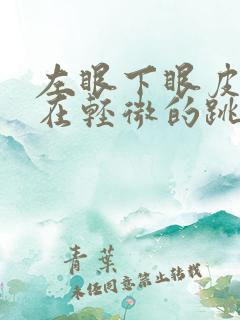 左眼下眼皮一直在轻微的跳