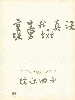重生我真没想当暖男 txt
