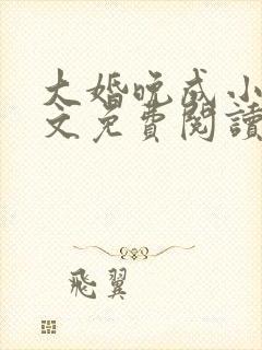 大婚晚成小说全文免费阅读