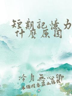 短期记忆力减退 什么原因