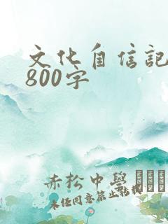 文化自信记叙文800字