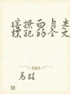 瞎撩白月光会被标记的全文免费阅读