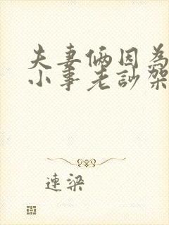 夫妻俩因为一点小事老吵架怎么解决