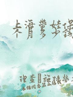 上海带娃保姆一个月多少钱