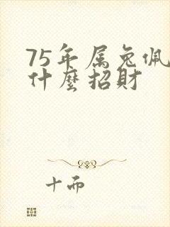 75年属兔佩戴什么招财