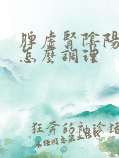 脾虚肾阴阳两虚怎么调理