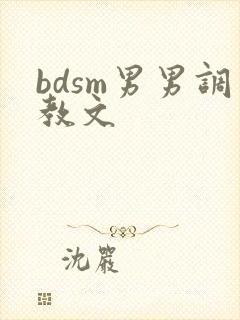 bdsm男男调教文