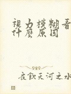 视力模糊看不清什么原因