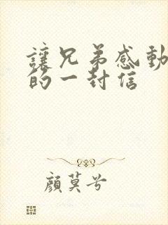 让兄弟感动到哭的一封信