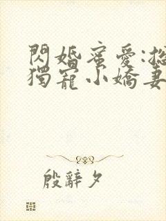 闪婚蜜爱:总裁独宠小娇妻