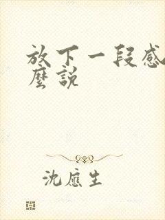 放下一段感情怎么说