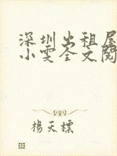 深圳出租屋许健小雯全文阅读