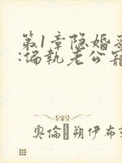 第1章隐婚蜜爱:偏执老公宠上瘾