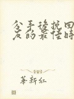 分手后挽回女朋友的最佳时间