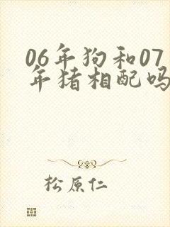 06年狗和07年猪相配吗
