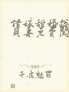 错嫁甜婚总裁宝贝妻免费阅读