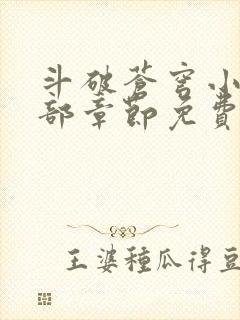 斗破苍穹小说全部章节免费阅读