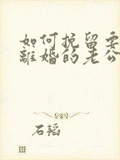 如何挽留要跟我离婚的老公