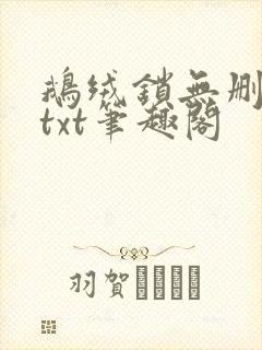 鹅绒锁无删减版txt笔趣阁