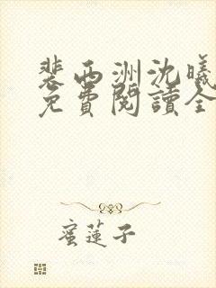 裴西洲沈曦小说免费阅读全文无弹窗