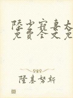 陆少宠妻太甜蜜免费全文免费阅读