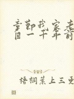 章节我家老婆来自一千年前