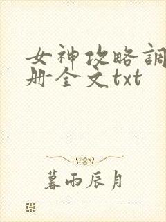 女神攻略调教手册全文txt