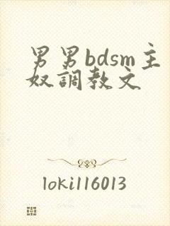 男男bdsm主奴调教文