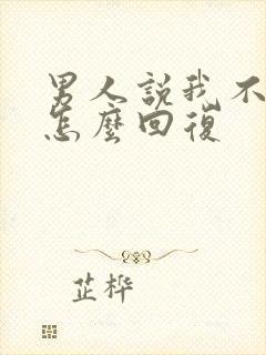 男人说我不理他怎么回复