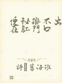 便秘排不出屎堵在肛门口