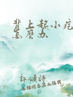 背上起小疙瘩痒怎么办