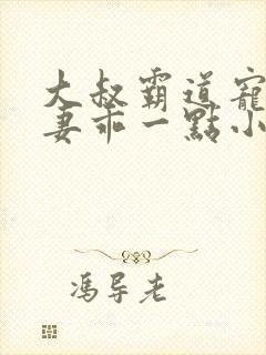 大叔霸道宠小甜妻乖一点小说免费阅读