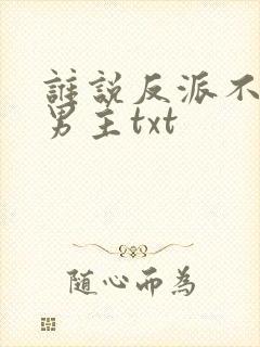 谁说反派不能当男主txt