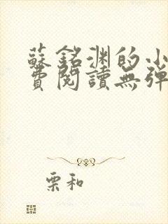 苏铭渊的小说免费阅读无弹窗全文