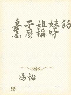 妻子姐妹的丈夫怎么称呼