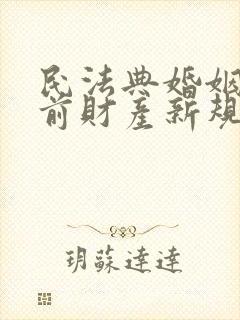 民法典婚姻法婚前财产新规