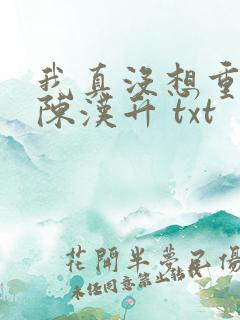 我真没想重生啊陈汉升 txt