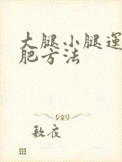 大腿小腿运动减肥方法