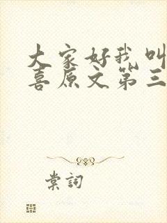 大家好我叫林小喜原文第三部