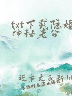 txt下载隐婚神秘老公