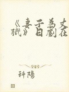 《妻子为丈夫升职》日剧在线播放