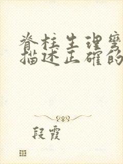 脊柱生理弯曲的描述正确的是