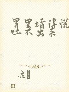 胃里堵得慌想吐吐不出来