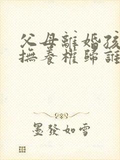 父母离婚孩子的抚养权归谁