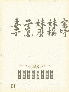 妻子妹妹家的孩子怎么称呼